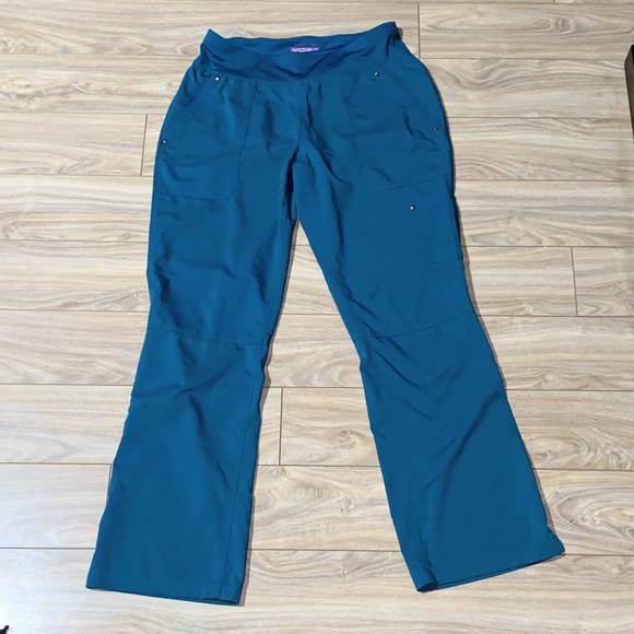 Healing Hands Purple Label Tori Women's 5-Pocket STRETCH Yoga Scrub Teal Pant S - Picture 5 of 16